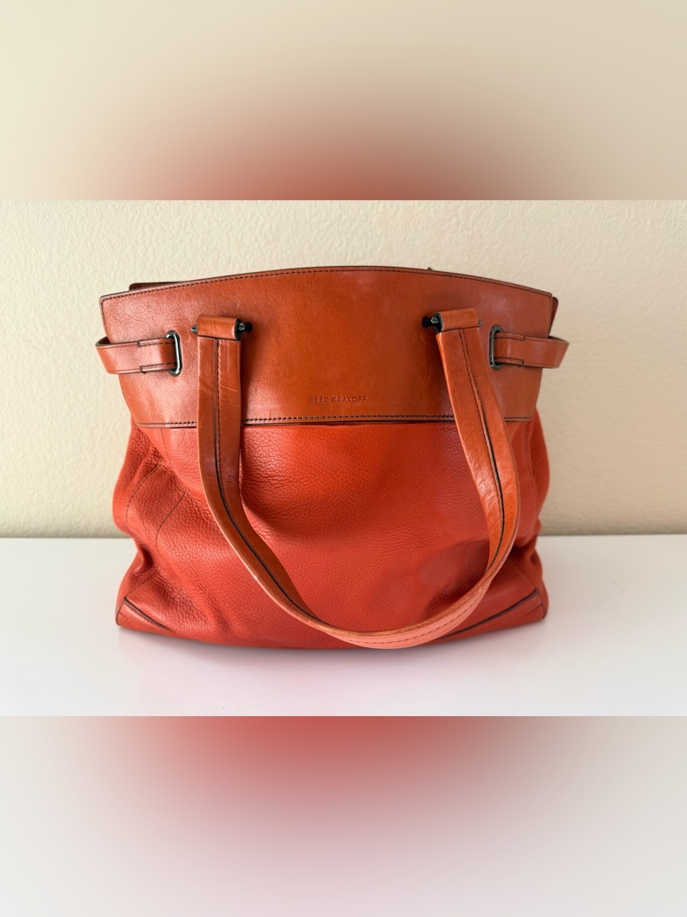 Reed Krakoff Orange Belted Leather Tote Bag